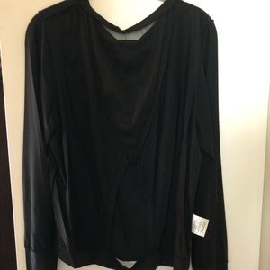 Zyia long sleeve top back mesh panel and cut out